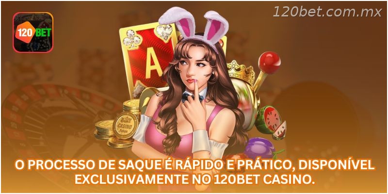 O processo de saque é rápido e prático, disponível exclusivamente no 120BET CASINO.
